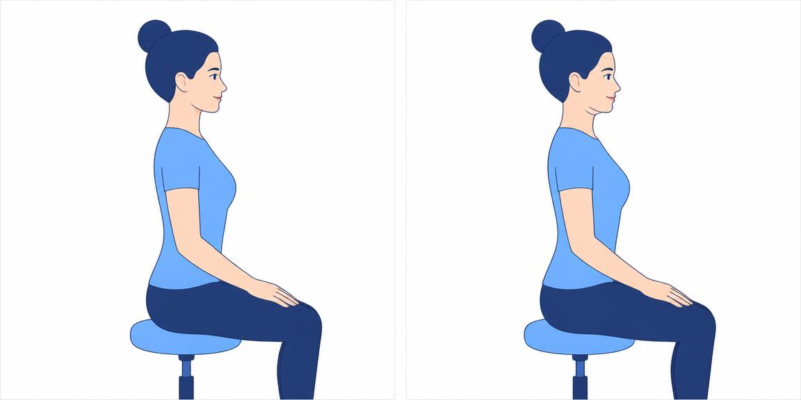 Illustration demonstrating the Chin Tuck exercise