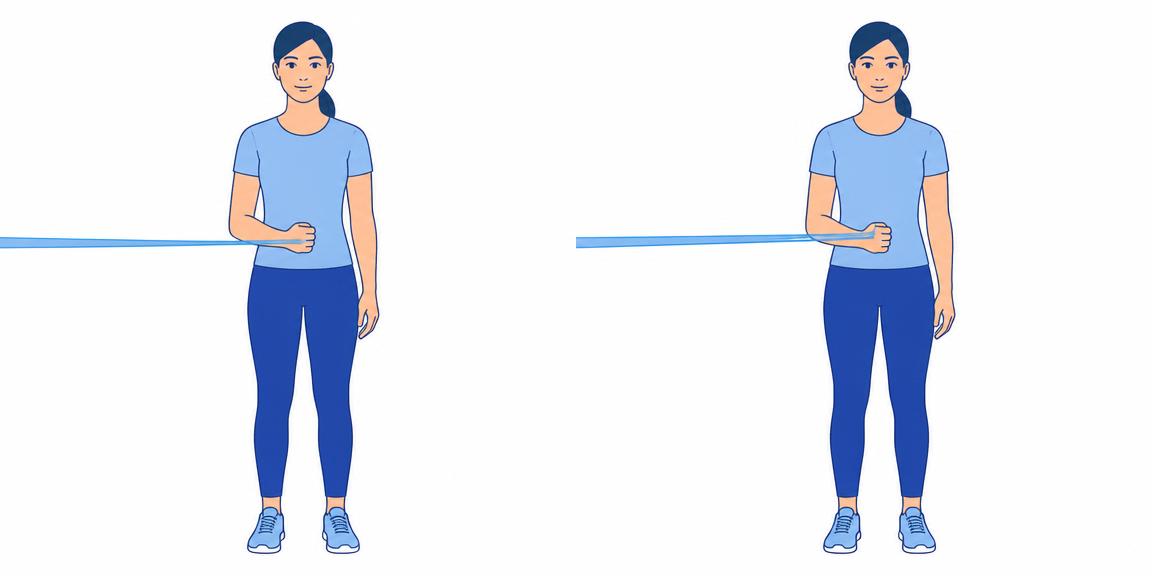Illustration demonstrating the External Rotation with Band exercise