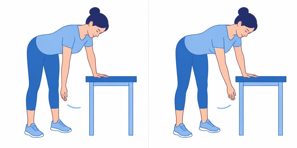 Illustration demonstrating the Pendulum Swing exercise
